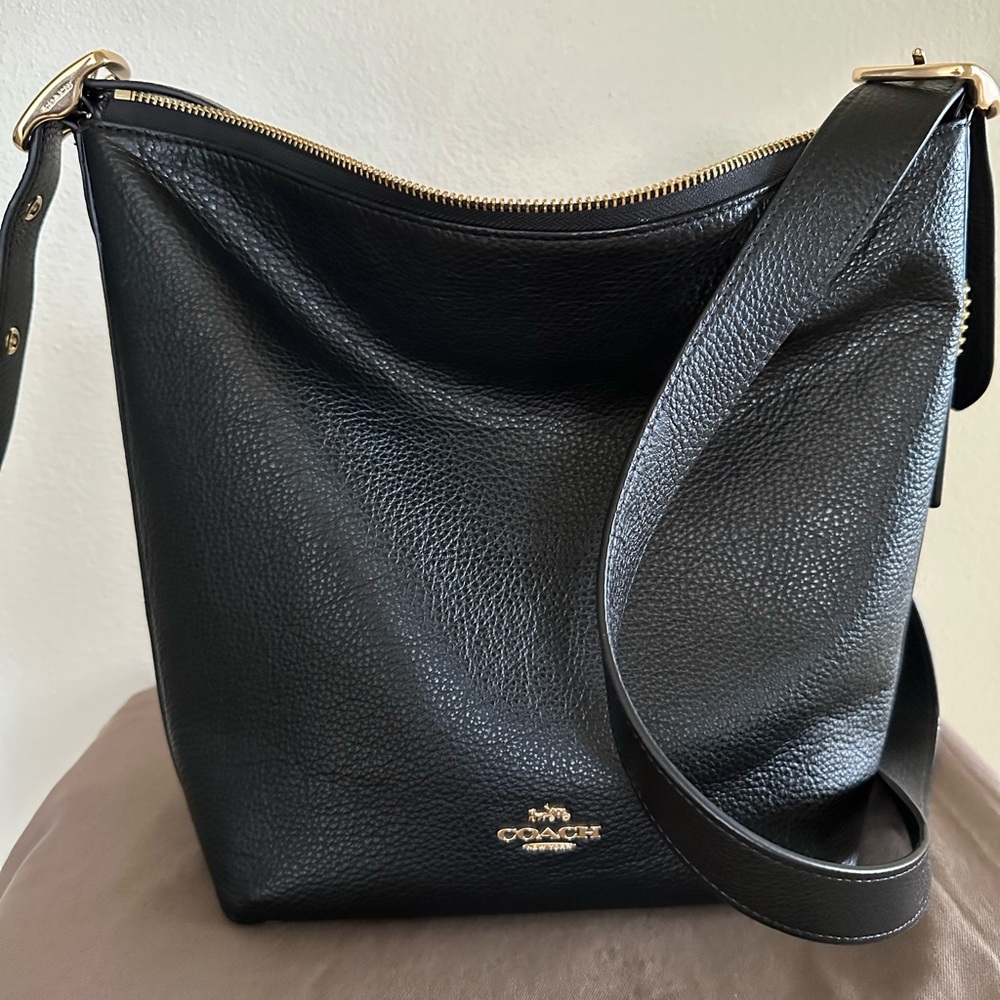 Coach Black Leather Hobo Bag